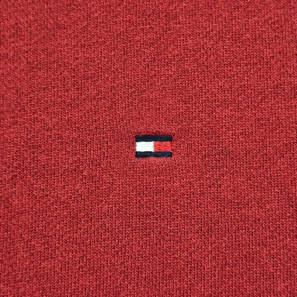 Tommy Hilfiger Crew Neck Sweatshirt Mens‎ XXL Red Pull-Over Embroidered Flag